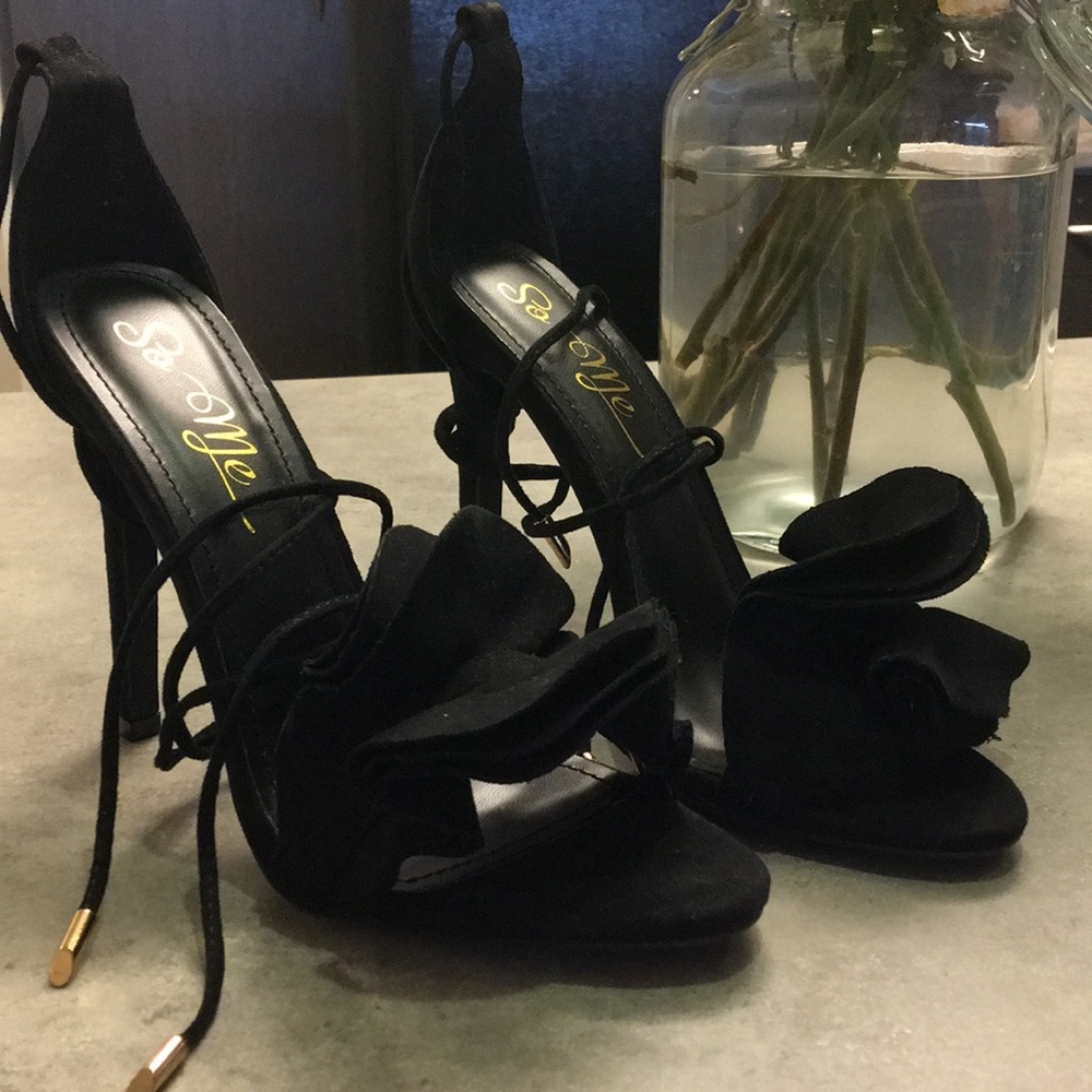 Black Lace Up Heels